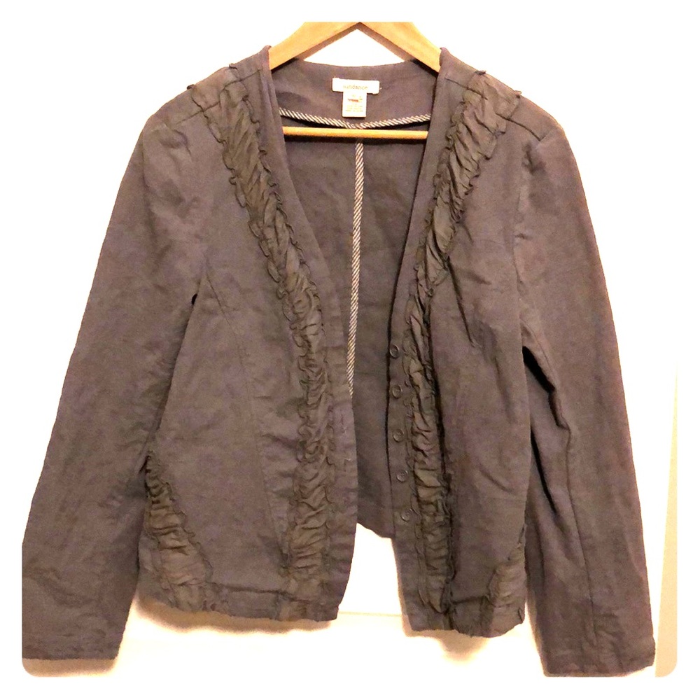 Sundance ruffled blazer in slate